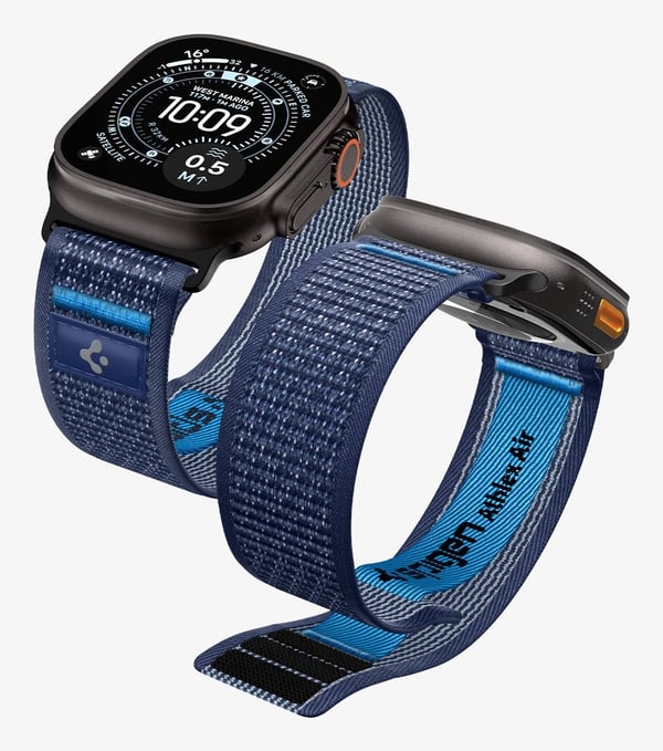 Spigen Athlex Air 2, Yhtye, Älykello, Laivasto, Apple, Apple - Apple Watch Ultra 3 (49mm), Apple - Apple Watch Ultra 2 (49mm), Apple - Apple Watch ...