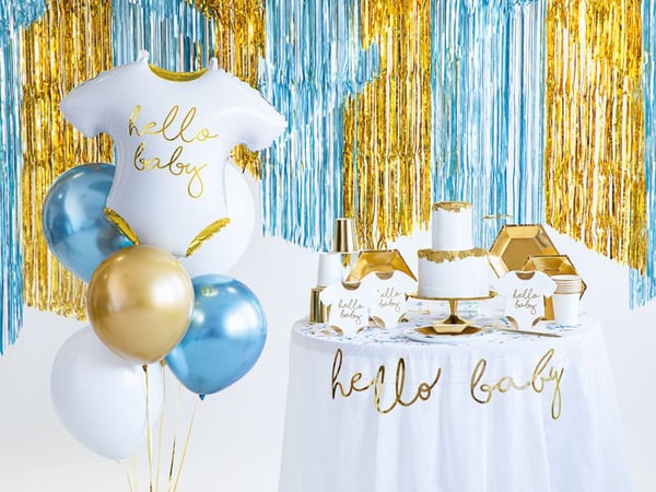 PartyDeco FB64-008-019ME-KARTON, Gull, Hvit, Figur, Folie, Temafest, 510 mm, 450 mm