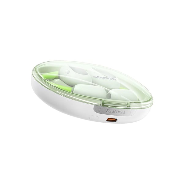 Baseus Eli Sport 1, True Wireless Stereo (TWS), Samtaler/musikk, Hodesett, Lysegrønn, Hvit