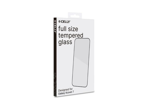 Celly FULLGLASS1070BK, Samsung, Galaxy Xcover7, Naarmuuntumisenkestävä, musta, Läpinäkyvä, 1 kpl