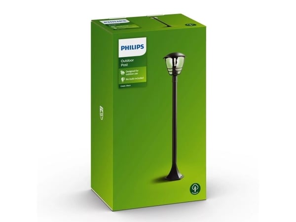 Philips myGarden Creek pylväsvalaisin 60 W E27 IP44, musta