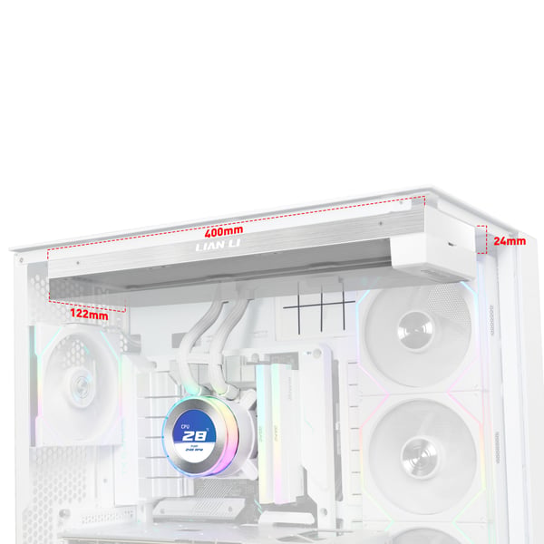 Lian Li GA II Hydroshift II LCD-C 360N, Alt-i-ett væskekjøler, Hvit