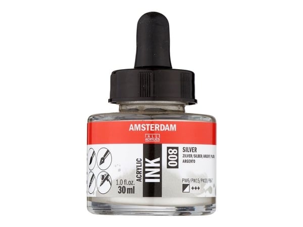 Amsterdam akrylbläckflaska silver 800
