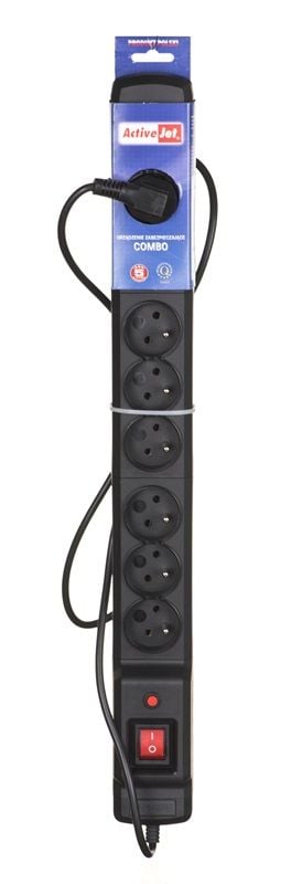 Activejet COMBO 9GN 3M pistorasia 9 pistorasiaa (pistorasioita) Sisätiloissa Musta