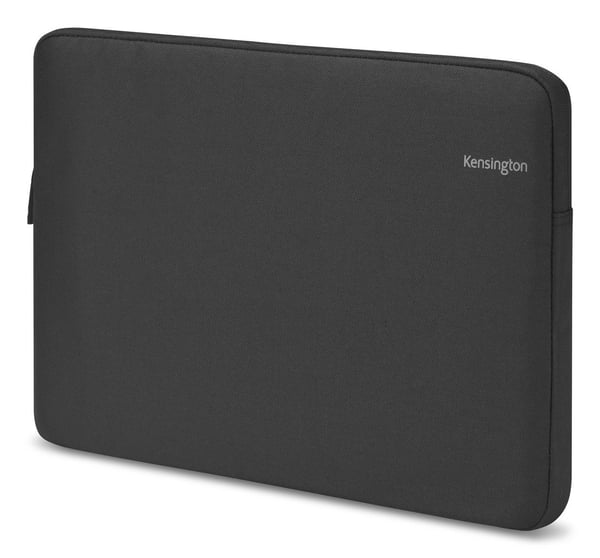 Kensington - Beskyttelsesmuffe for nettbrett / notebook - 100 % resirkulert 600D polyester - svart, grå - 15.6"