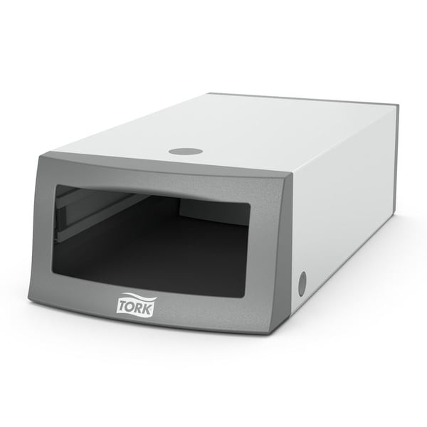 Serviettdispenser Tork N1 Counterfold, bordmodell, aluminium/grå