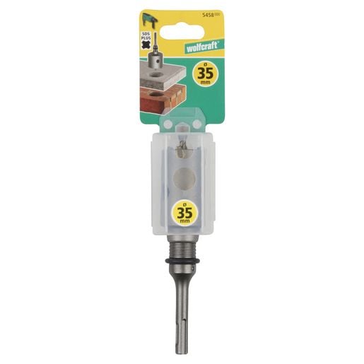 wolfcraft GmbH 5458000, Rotasjons hammer, Hullsag, Høyrehåndsrotasjon, 3,5 cm, 70 mm, Gips, porebetong, Murstein, Stein, Marmor, Granitt, Betong