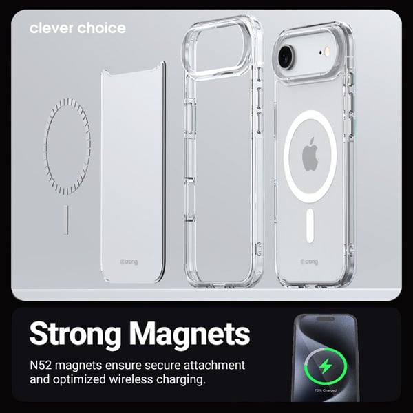 Crong Clear MAG Cover - Magsafe-etui for iPhone 17 Pro Max gjennomsiktig