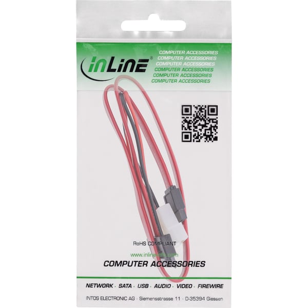 InLine 29608, 0,4 m, SATA I, SATA 7-pin, Hane/Hane, Svart, 17 g