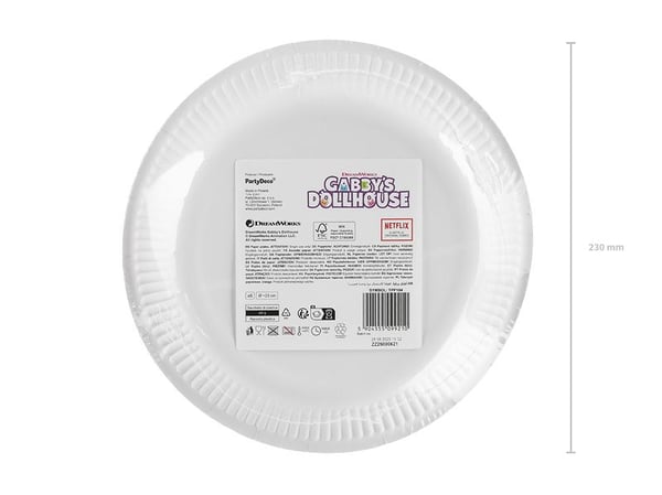 PartyDeco TPP104, Plate, Rund, Papir, Flerfarget, Bilde, 6 stykker