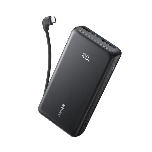 Anker Zolo A110EH11 varavirtalähde 20000 mAh 22,5 W kiinteä USB-C-kaapeli, musta