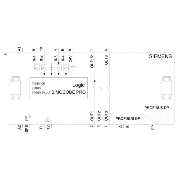 Siemens 3UF70001AU000 3UF7000-1AU00-0 Moottorinohjauslaite - laite