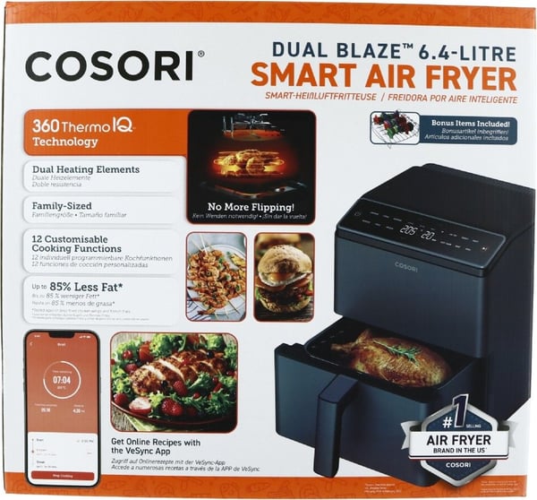 Cosori Dual Blaze Smart Air Fryer Mörkgrå - 6,4 liter
