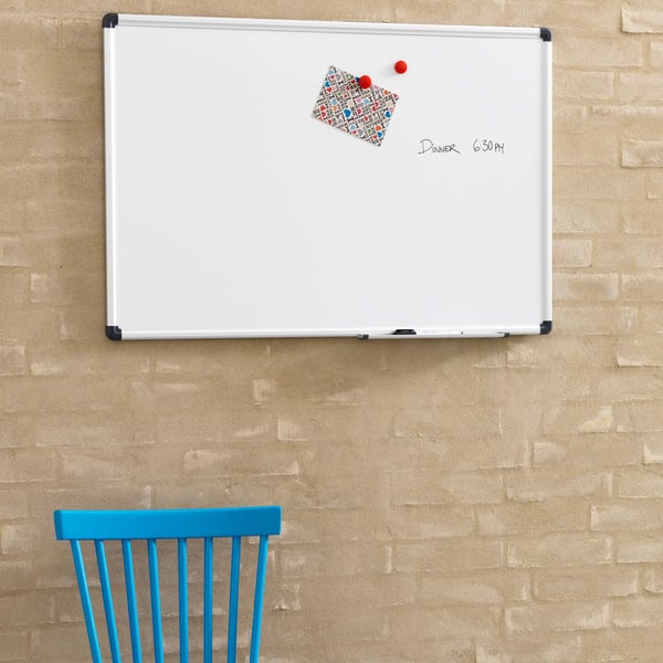 Whiteboard 45x30 cm magnetisk med aluminiumsramme inkl. 1 marker og 2 magneter