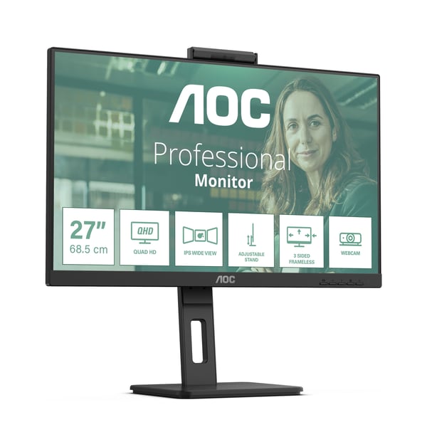 AOC Q27P3QW, 68,6 cm (27"), 2560 x 1440 pixlar, Quad HD, 4 ms, Svart
