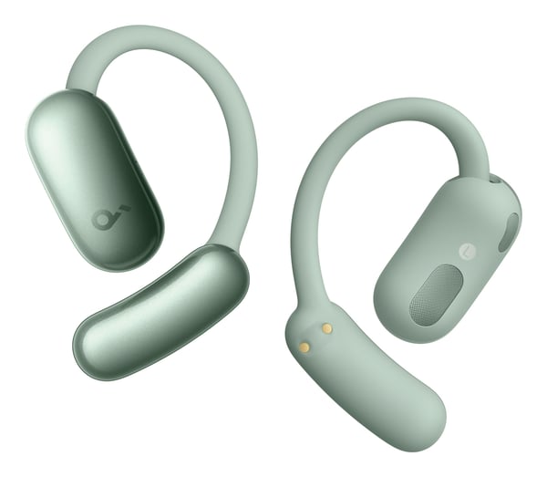 Soundcore AeroFit 2 AI Assistant - True wireless-hörlurar med mikrofon - öppet öra - montering över örat - Bluetooth - grön
