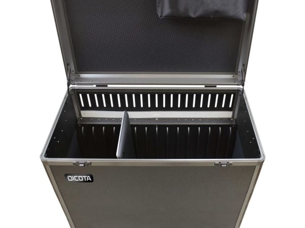 DICOTA - Vagn (endast laddning) - tålig - för 20 surfplattor/bärbara datorer - låsbar - aluminium (plåtskydd) - silver - utmatning: AC 230 V