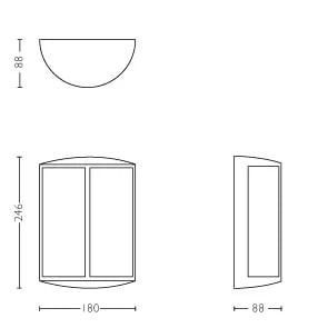 Philips myGarden Stock - Vägglampa - LED - 6 W (motsvarande 47 W) - varmt vitt ljus - halv lykta - antracitgrå