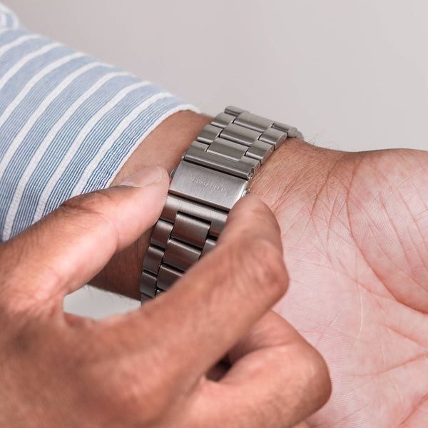 Vonmählen Link Bracelet 2, Hihna, Älykello, Hopea, Apple, Apple Watch, Ruostumaton teräs