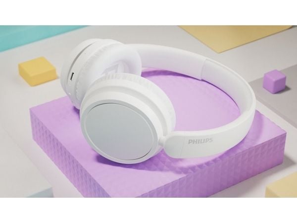 Philips TAH5209WT - Hörlurar med mikrofon - montering över örat - Bluetooth - trådlös - vit
