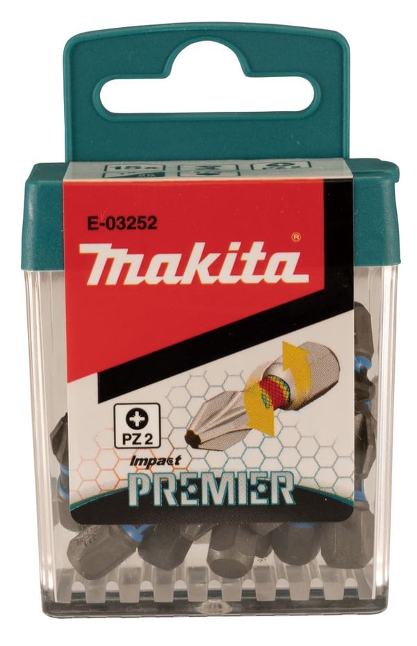 Makita E-03252, 15 kpl, PZ 2, 1/4, 25 mm, 25 mm, 50 mm