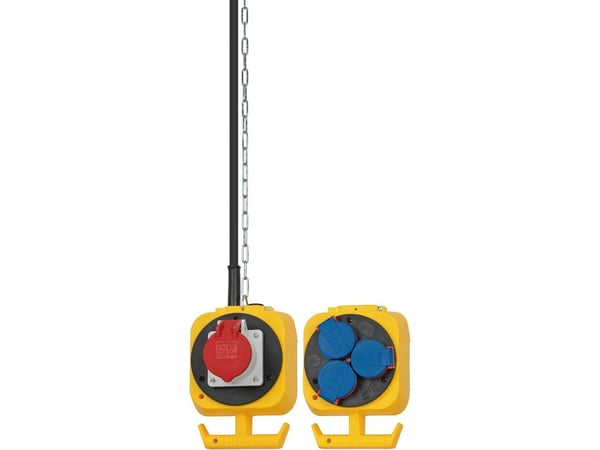 Brennenstuhl 1151960010, Trefaset, Neopren, Plastikk, Svart, Blå, Rød, Gult, 4 AC-utganger, 5 m, 230/400 V