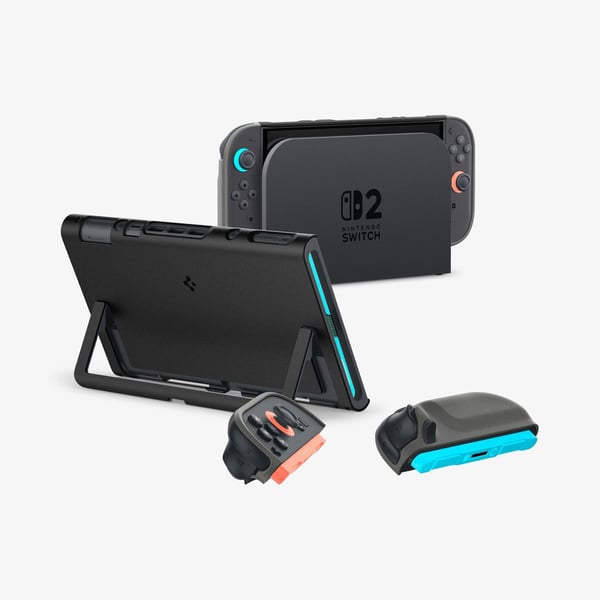Spigen Nano Pop, Mobilskal, Nintendo, Svart, Polykarbonat, Nintendo Switch 2, Fallsäker, Reptålig