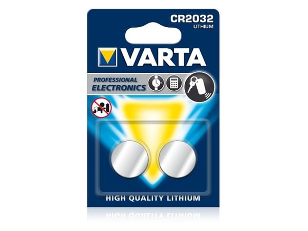 Varta 06032, Kertakäyttöinen akku, CR2032, Litium, 3 V, 2 kpl, 230 mAh