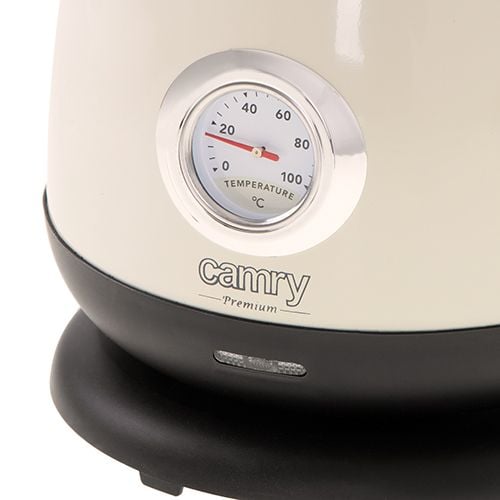 Camry Premium CR 1344C vannkoker 2200 W 1,7 L med termometer, kremfarget