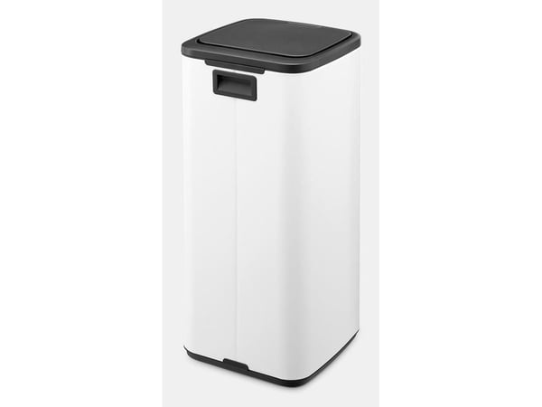 Brabantia Bo Touch Bin, 10 L, Suorakulmainen, Terästä, Valkoinen, Muovi, Poljin