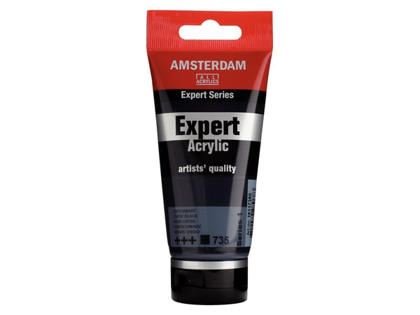 Amsterdamin Expert-sarjan akryyliputki 75 ml Oxide Black 735 (musta)