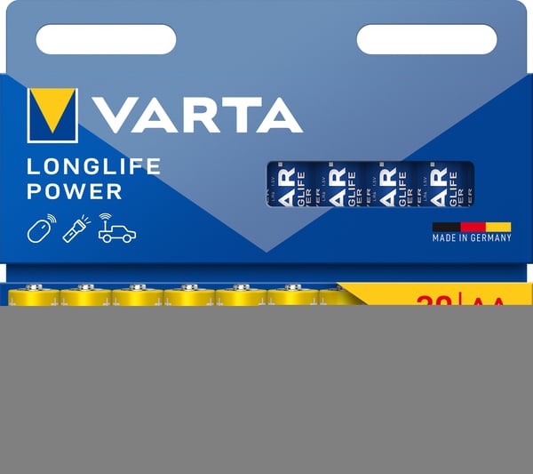 Varta 04906 121 720, Engangsbatteri, LR06, Alkalinsk, 1,5 V, 20 stykker, Blå, Gult