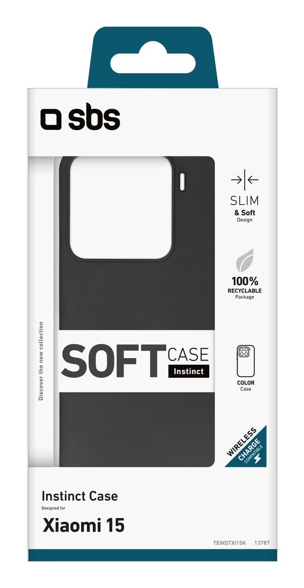 SBS TEINSTXI15K, Suojus, Xiaomi, 15, 16,1 cm (6.36"), musta