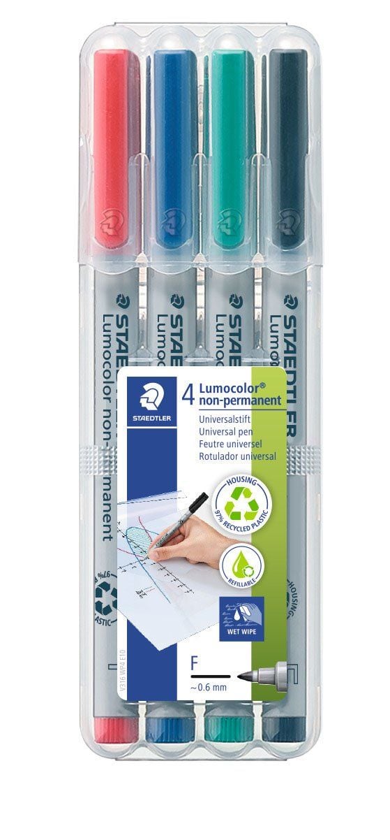 Staedtler 316 WP4, 1 stykker, Sort, Blå, Grønn, Rød, Grå, Polypropylen (PP), 0,6 mm