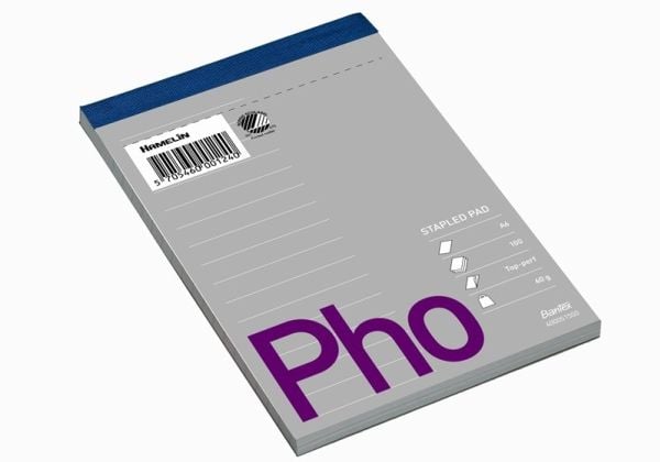 Bantex Phonepad, Kuva, Harmaa, Violetti, A6, 70 arkkia, Puolikiiltävä, Viivapaperi