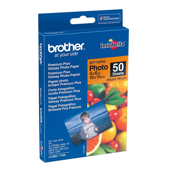 Brother - Skinnende - 100 x 150 mm 50 ark fotopapir - for Brother DCP-J4120, J772, J774, J785, MFC-J2720, J4625, J6530, J6930, J880, J890, J895