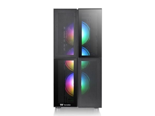Thermaltake Versa T26 TG ARGB - Mid tower - utökad ATX - genomskinlig sidopanel (härdat glas) - ingen strömförsörjning (PS/2) - svart - USB/ljud
