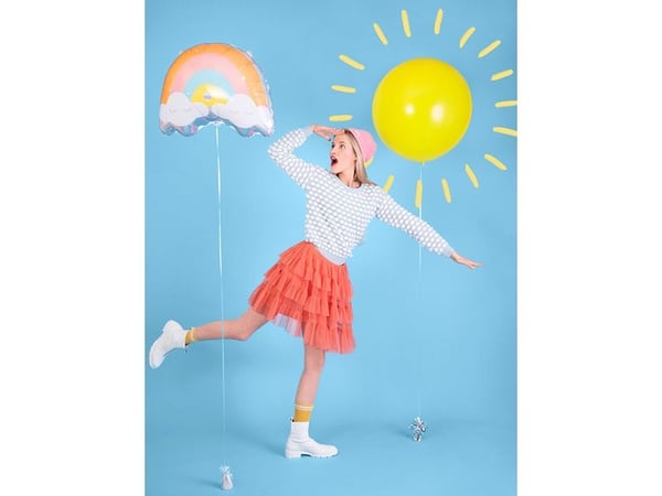 PartyDeco Rainbow, Lekeballong, Assorterte farger, Regnbue (form), 550 mm, 400 mm, 50 stykker