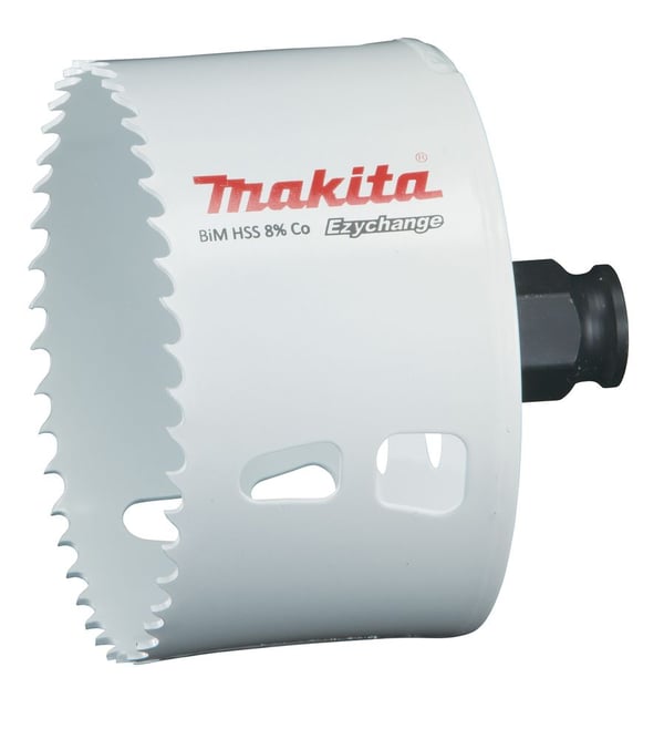 Makita E-03953, Yksi, Pora, Terästä, Alumiini, Muovi, Puu, Ruostumaton teräs, Valkoinen, Kaksoismetalli, 4,4 cm