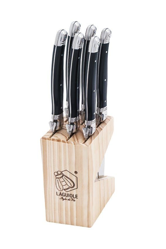 Laguiole Pihviveitset musta - 6 kpl