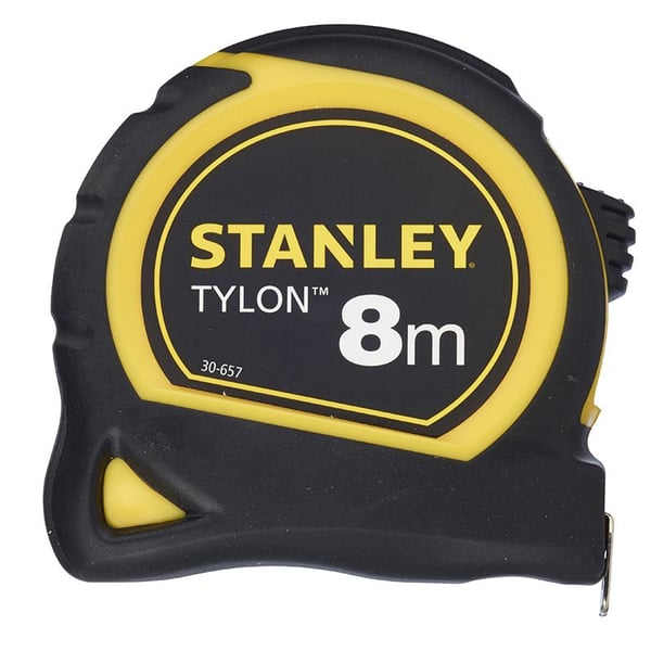 Stanley 1-30-657 8 m x 25 mm kaksoismateriaalinen Tylon-mitta 8 m x 25 mm