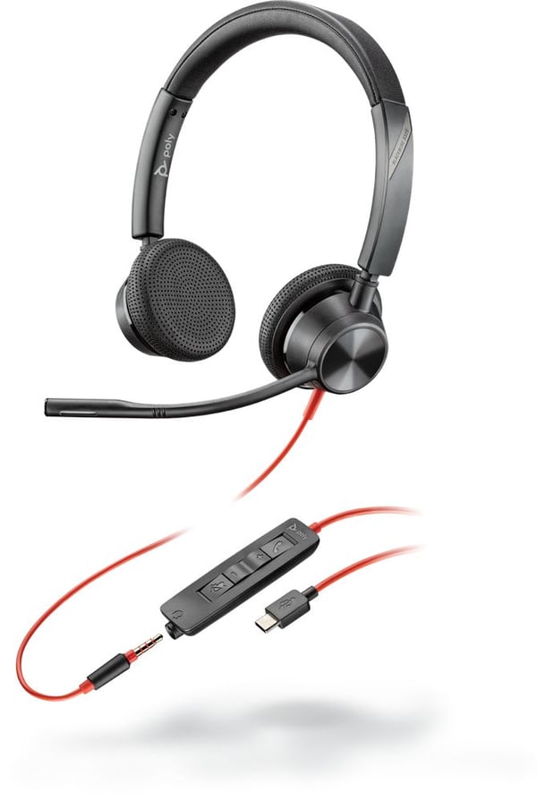 POLY Blackwire 3325, Kabel, Kontor/callcenter, 20 - 20000 hz, 130 g, Headset, Svart