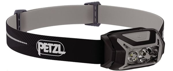 Petzl Actik Core, Taskulamppu otsanauhalla, musta, Painikkeet, Akkutaso, IPX4, LED