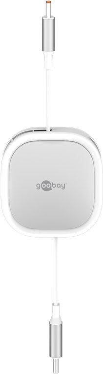 Goobay 77425, 1 m, USB C, USB C, USB 2.0, 0,48 Gbit/s, Sølv, Hvit
