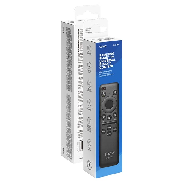 Savio RC-27, TV, IR trådlös, Tryckknappar, Svart