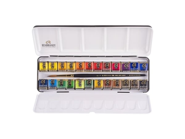 Rembrandt akvarell metallboks | 24 farger + pensel