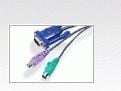 ATEN 2L-5206P - Kabel til tastatur / video / mus (KVM) - 15 pin SPHD (han) til DB-15, PS/2 (han) - 6 m
