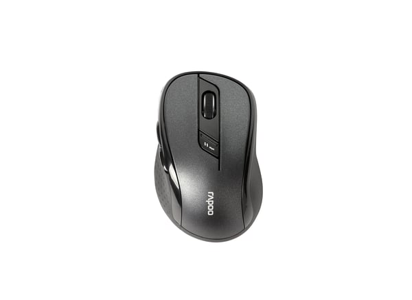 Rapoo M500 - Mus - optisk - 7 knapper - trådløs - 2.4 GHz, Bluetooth 4.0, Bluetooth 3.0 - USB trådløs mottaker - svart