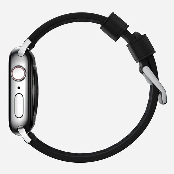 Nomad Active Band Pro, Band, Smartwatch, Svart, Silver, Apple, Ultra / 46mm, Läder, Rostfritt stål