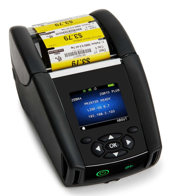 Zebra ZQ600 Series ZQ610 Plus - Etikettskriver - direktetermisk - Rull (5,54 cm) - 203 dpi - inntil 115 mm/sek - Wi-Fi(ax), Bluetooth 5.3, Wi-Fi(ac...
